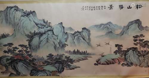 PAINTING OF LANDSCAPE AND PINE TREE, WU HUFAN