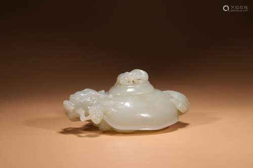 CHINESE JADE CARVING DRAGON TURTLE WATER POT