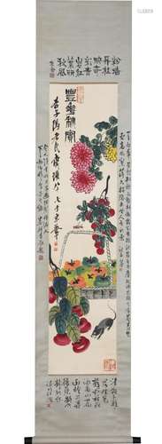 PAINTING OF FLOWERS AND FRUITS, QI BAISHI