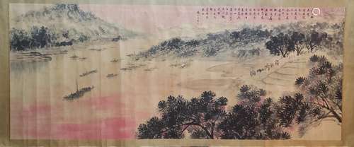 CHINESE PAINTING OF RIVER SCENERY, QIAN SONGYAN