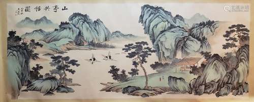 HORIZONTAL LANDSCAPE PAINTING, WU HUFAN