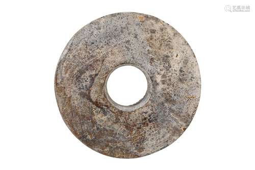 A CHINESE JADE BI DISK.