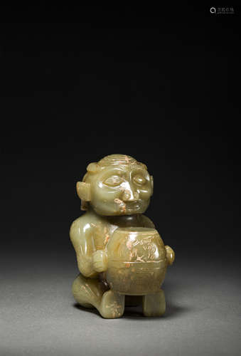 Jade Ornament in Human form from Western Zhou