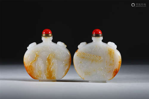 White Jade Snuff Bottle from Qing