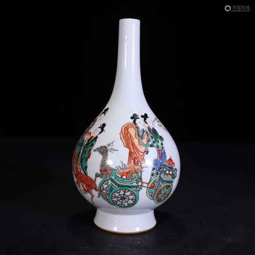 Five Colored Vase with Human Design from Qing