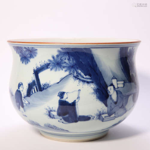 Blue and White Kiln Censer from Qing