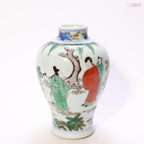 Five Colored Pot with Human Grain from Qing