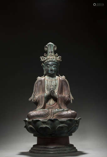 Colored Buddha Statue from Liao