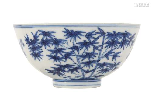 A CHINESE BLUE AND WHITE 'THREE FRIENDS' BOWL.