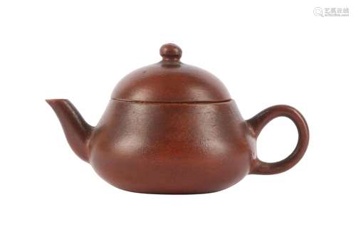 A CHINESE MINIATURE YIXING ZISHA TEAPOT AND COVER.