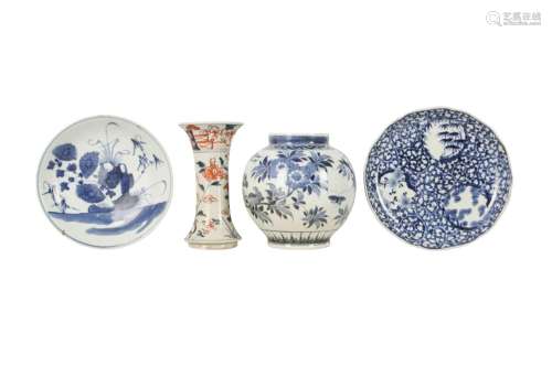 A COLLECTION OF JAPANESE CERAMICS AND TWO CLOISONNÉ ENAMEL V...