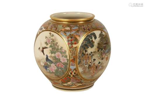 A FINE SATSUMA JAR BY RYOZAN.