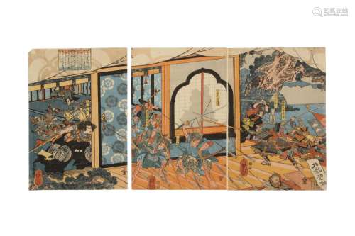 JAPANESE WOODBLOCK PRINTS BY YOSHIFUJI (1828-1889).