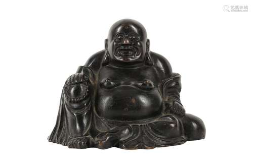 A CHINESE BRONZE FIGURE OF BUDAI HESHANG.