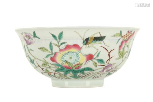 A CHINESE FAMILLE ROSE 'BLOSSOMS' BOWL.