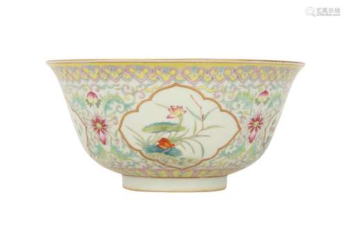 A CHINESE FAMILLE ROSE 'FLOWERS' BOWL.