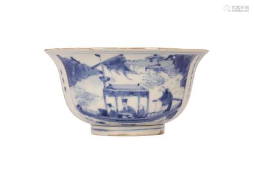 A CHINESE BLUE AND WHITE 'RED CLIFF' BOWL.