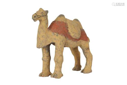 A CHINESE POTTERY MODEL OF A BACTRIAN CAMEL.