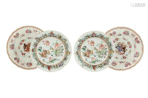 TWO CHINESE FAMILLE ROSE 'LOTUS POND' DISHES TOGET...