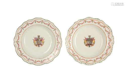 A PAIR OF CHINESE DISHES BEARING THE ARMS OF ASTIGUIETA.