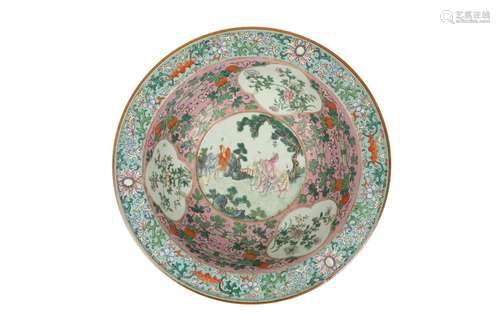 A CHINESE FAMILLE ROSE 'BOYS' BASIN.