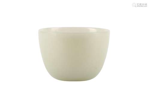 A CHINESE WHITE JADE CUP.