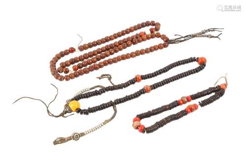 THREE TIBETAN MALA.