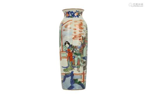 A CHINESE DOUCAI 'FENGYI TING' SLEEVE VASE.