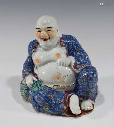 Chinese Porcelain Statue of Budai, 20th Century