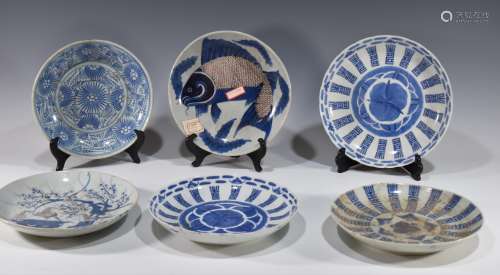 10 Chinese Blue and White Plates, Qing