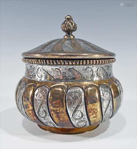 Parcel Gilt Sterling Covered Bowl, Tane Ofebres