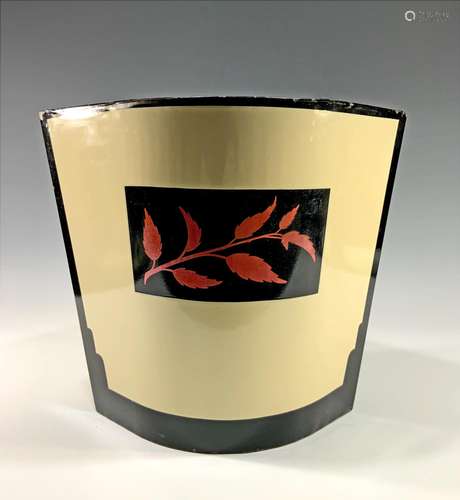 Unusual Art Deco Porcelain Enamel Trash Can