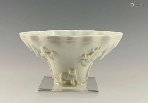 Chinese Blanc de Chine Dehua Cup, 18th Century