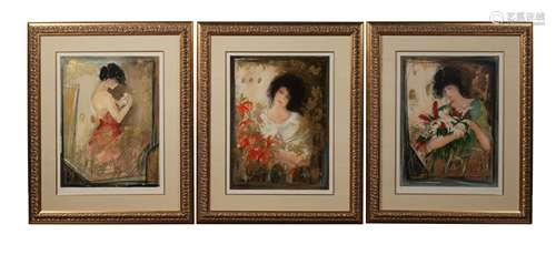 3 Janet Treby 'Muses' Signed and Numbered Serigraphs