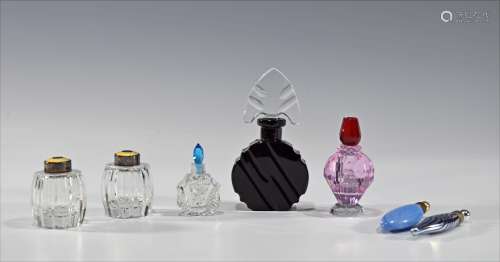 Group of Perfume Bottles and Meka Sterling Shakers