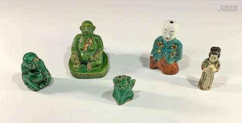 5 Chinese Porcelain Statues, Qing