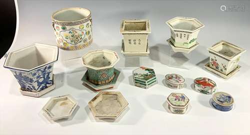 18 Pieces of 20th Century Porcelain Planters etc.