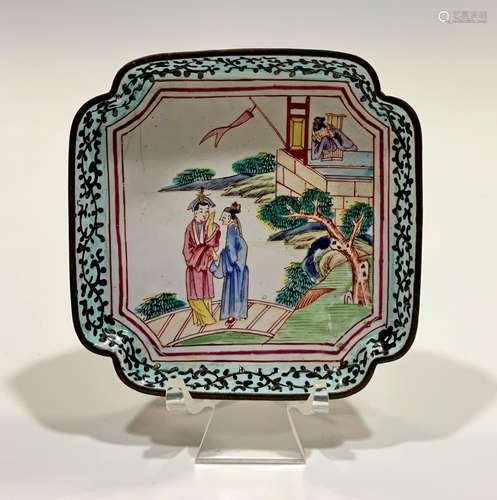 Chinese Canton Enamel Dish, 19th Century