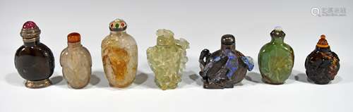 Group of 7 Chinese Snuff Bottle, 19th Century