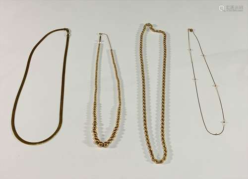 4 14K Yellow Gold Necklaces