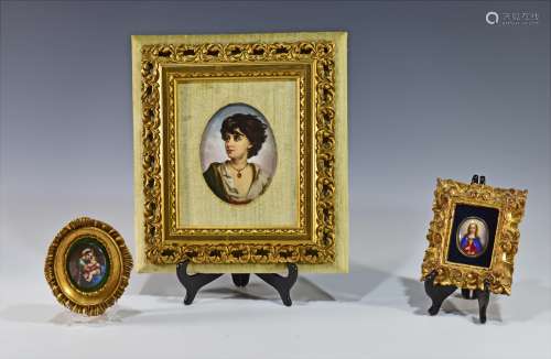 3 Hand Painted Porcelain Plaques, Early 20th Century