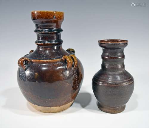 2 Chinese Black Glazed Vessels, 18/19th Century