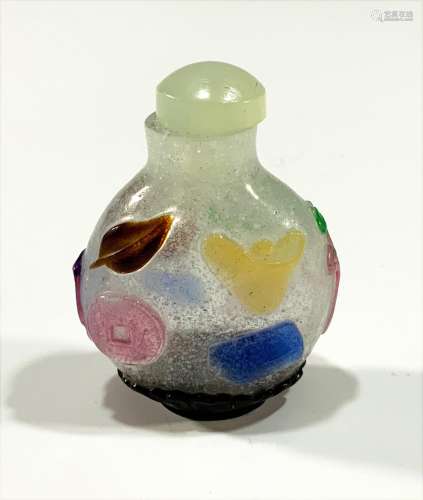 Chinese 6 Color Peking Glass Snuff Bottle