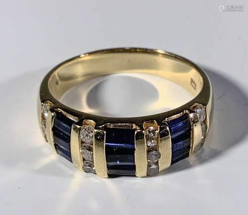 Lady's 14K Gold, Sapphire and Diamond Ring