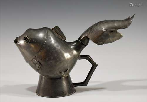 Pewter Koi Fish Teapot, 19th Century