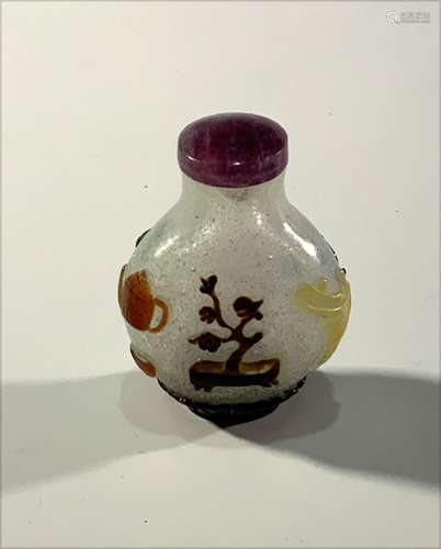 Chinese 6 Color Peking Glass Snuff Bottle