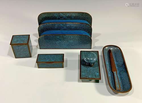 6 Piece Cloisonne Desk Set