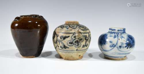 3 Assorted Small Chinese Jars, 16-18th Century