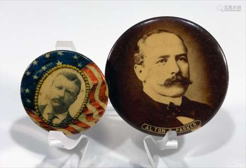 Pair of Political Pinbacks, Alton Parker and Teddy R