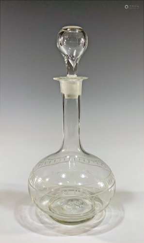 Free Blown Colorless Glass Decanter C-1830
